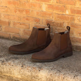 DapperFam Monza in Brown Men's Italian Suede Chelsea Boot