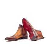 DapperFam Monza in Cognac Men's Hand-Painted Patina Chelsea Boot
