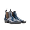 DapperFam Monza in Denim Men's Italian Leather Chelsea Boots in Denim