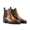 DapperFam Monza in Fire Men's Hand-Painted Patina Chelsea Boot in Fire #color_ Fire