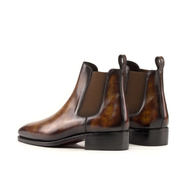 DapperFam Monza in Fire Men's Hand-Painted Patina Chelsea Boot in #color_