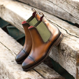 DapperFam Monza in Med Brown Men's Italian Leather Chelsea Boot