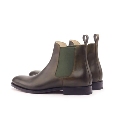 DapperFam Monza in Olive Men's Italian Leather Chelsea Boot in #color_