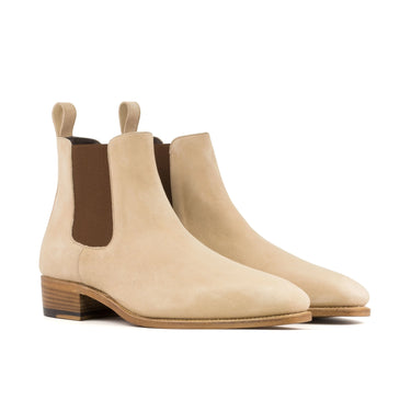 DapperFam Monza in Taupe Men's Italian Suede Chelsea Boot in Taupe