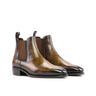 DapperFam Monza in Tobacco Men's Hand-Painted Patina Chelsea Boot in Tobacco #color_ Tobacco