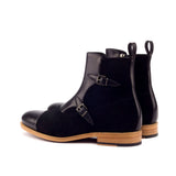DapperFam Octavian in Black Men's Lux Suede & Italian Leather Buckle Boot