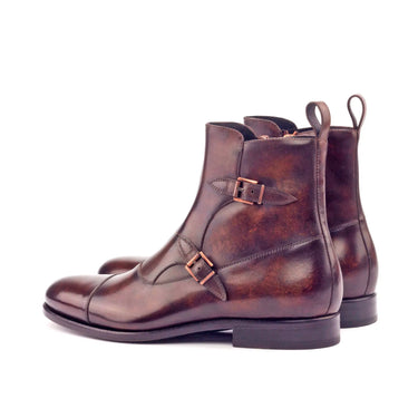 DapperFam Octavian in Brown Men's Hand-Painted Patina Buckle Boot in #color_