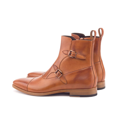 DapperFam Octavian in Cognac Men's Italian Leather Buckle Boot in #color_
