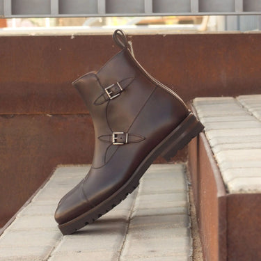 DapperFam Octavian in Dark Brown Men's Italian Leather Buckle Boot in #color_