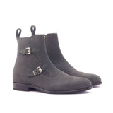 DapperFam Octavian in Grey Men's Lux Suede Buckle Boot in Grey