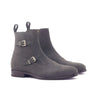 DapperFam Octavian in Grey Men's Lux Suede Buckle Boot in Grey