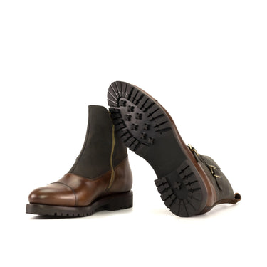 DapperFam Octavian in Med Brown Men's Italian Leather Buckle Boot in #color_