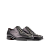 DapperFam Rafael in Black Men's Vitello Leather Oxford in Black