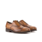 DapperFam Rafael in Brown Men's Italian Leather Oxford in Brown