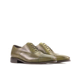 DapperFam Rafael in Olive Men's Italian Leather Oxford
