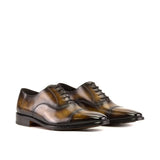 DapperFam Rafael in Tobacco Men's Hand-Painted Patina Oxford — Style 5303