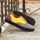 DapperFam Riccardo in Mustard Men's Linen Top Sider