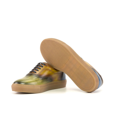 DapperFam Riccardo in Olive / Cognac / Navy Men's Hand-Painted Patina Top Sider in #color_