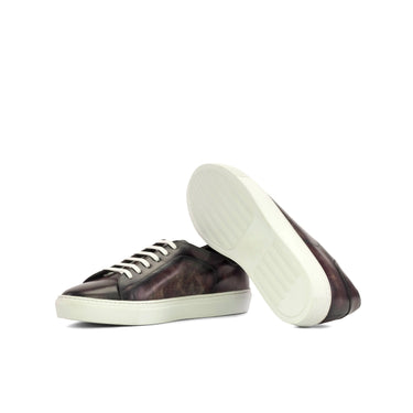 DapperFam Rivale in Aubergine Men's Hand-Painted Patina Trainer in #color_
