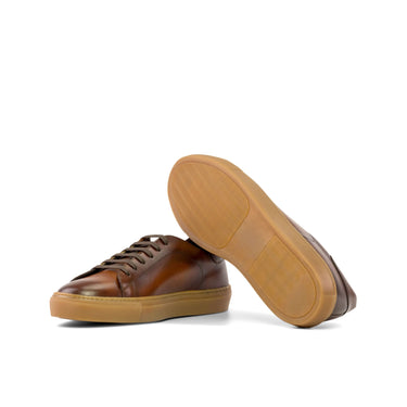DapperFam Rivale in Med Brown Men's Italian Leather Trainer in #color_