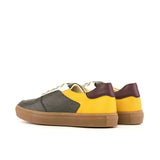 DapperFam Rivale in Olive / Honey / Wine Men's Italian Leather Trainer