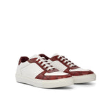 DapperFam Rivale in Red Men's Italian Croco Embossed Leather Trainer — Style 5202