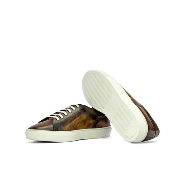 DapperFam Rivale in Tobacco Men's Hand-Painted Patina Trainer in