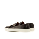 DapperFam Riviera in Black Men's Italian Croco Embossed Leather Monk Sneaker