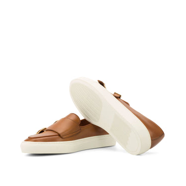 DapperFam Riviera in Cognac Men's Italian Leather Monk Sneaker