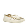 DapperFam Riviera in White / Nude Men's Italian Leather Monk Sneaker in White / Nude
