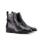 DapperFam Rohan in Black Men's Italian Leather Jodhpur Boot