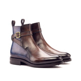 DapperFam Rohan in Brown / Denim Men's Hand-Painted Patina Jodhpur Boot — Style 3338