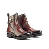 DapperFam Rohan in Burgundy Men's Hand-Painted Patina Jodhpur Boot — Style 5031