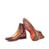 DapperFam Rohan in Cognac Men's Hand-Painted Patina Jodhpur Boot