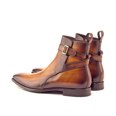 DapperFam Rohan in Cognac Men's Hand-Painted Patina Jodhpur Boot
