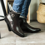 DapperFam Rohan in Dark Brown Men's Italian Leather Jodhpur Boot