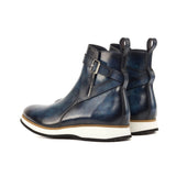 DapperFam Rohan in Denim Men's Hand-Painted Patina Jodhpur Boot