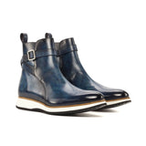 DapperFam Rohan in Denim Men's Hand-Painted Patina Jodhpur Boot — Style 5198