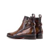 DapperFam Rohan in Fire Men's Hand-Painted Patina Jodhpur Boot