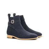 DapperFam Rohan in Navy Men's Lux Suede Jodhpur Boot