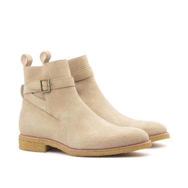 DapperFam Rohan in Taupe Men's Italian Suede Jodhpur Boot in Taupe #color_ Taupe