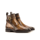 DapperFam Rohan in Tobacco Men's Hand-Painted Patina Jodhpur Boot