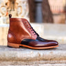 DapperFam Valiant in Burgundy / Med Brown / Navy Men's Italian Leather Military Brogue in Burgundy / Med Brown / Navy