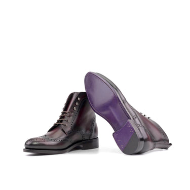 DapperFam Valiant in Burgundy Men's Italian Leather Military Brogue