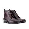 DapperFam Valiant in Burgundy Men's Italian Leather Military Brogue in Burgundy