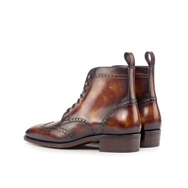 DapperFam Valiant in Fire Men's Hand-Painted Patina Military Brogue in #color_