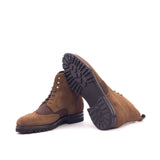 DapperFam Valiant in Med Brown / Brown Men's Lux Suede & Italian Suede Military Brogue