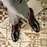 DapperFam Vero in Black Men's Italian Leather Derby — Style 5244