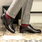 DapperFam Vero in Black Men's Italian Leather Derby