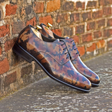DapperFam Vero in Brown Men's Hand-Painted Patina Derby in #color_